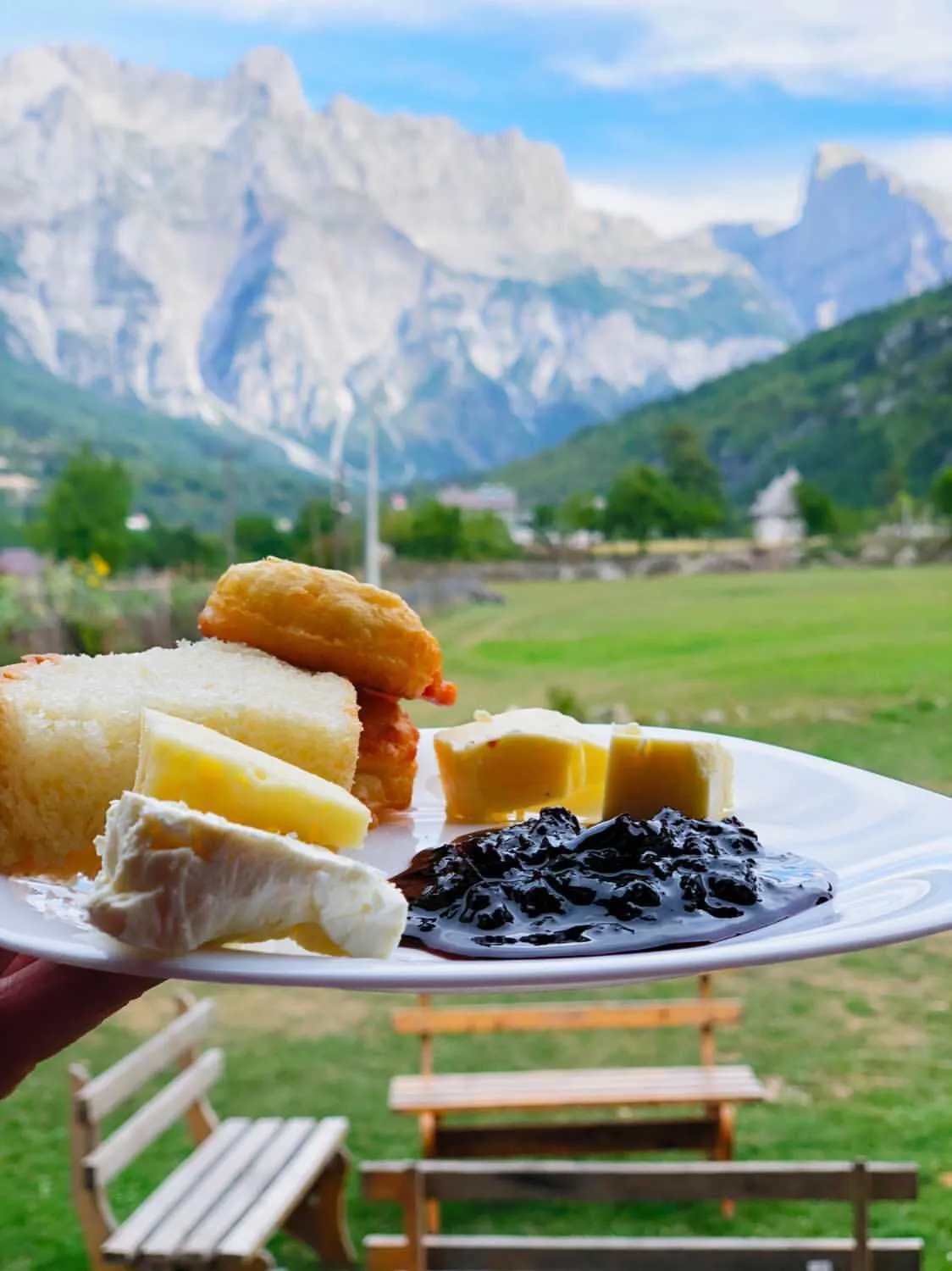 Autumn conditions on the Theth to Valbona hiking trail in the Albanian Alps — early October beech forest colour change